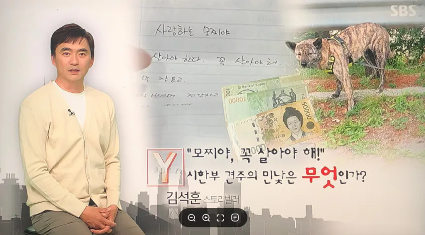 탄천주차장 버려진 강아지