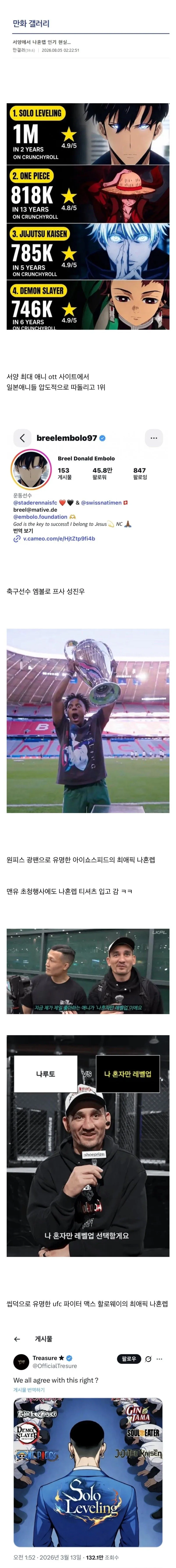 서양에서 나혼렙 인기 현실
