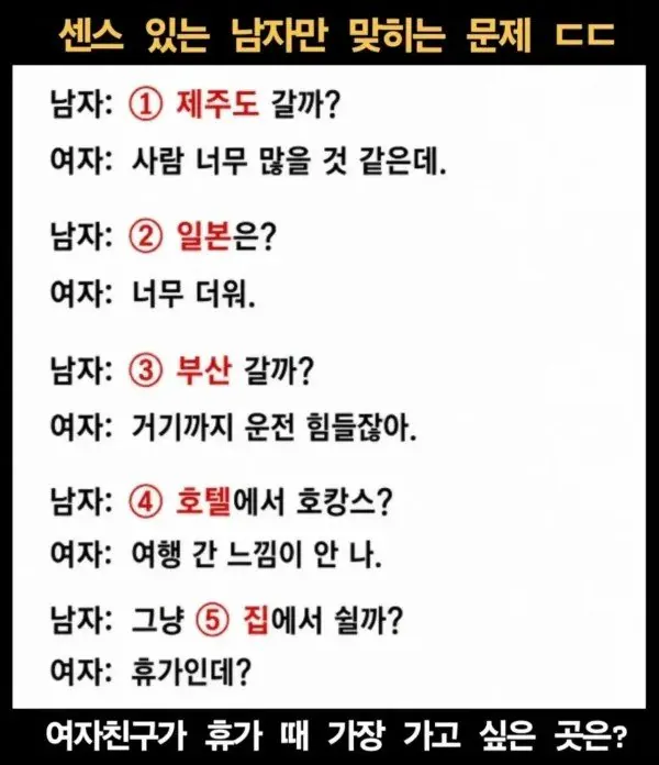 센스있는 남자만 맞히는 문제