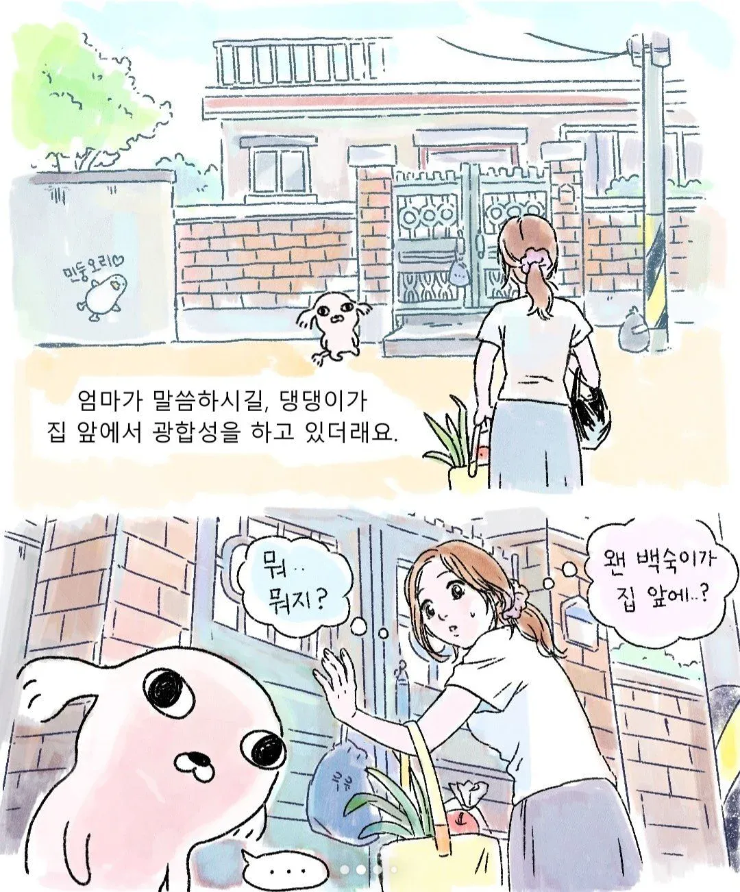 갑자기 찾아온 모르는 강아지