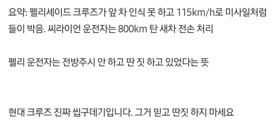 자율주행 절대 믿으면 안 되는 이유 ㄷㄷ