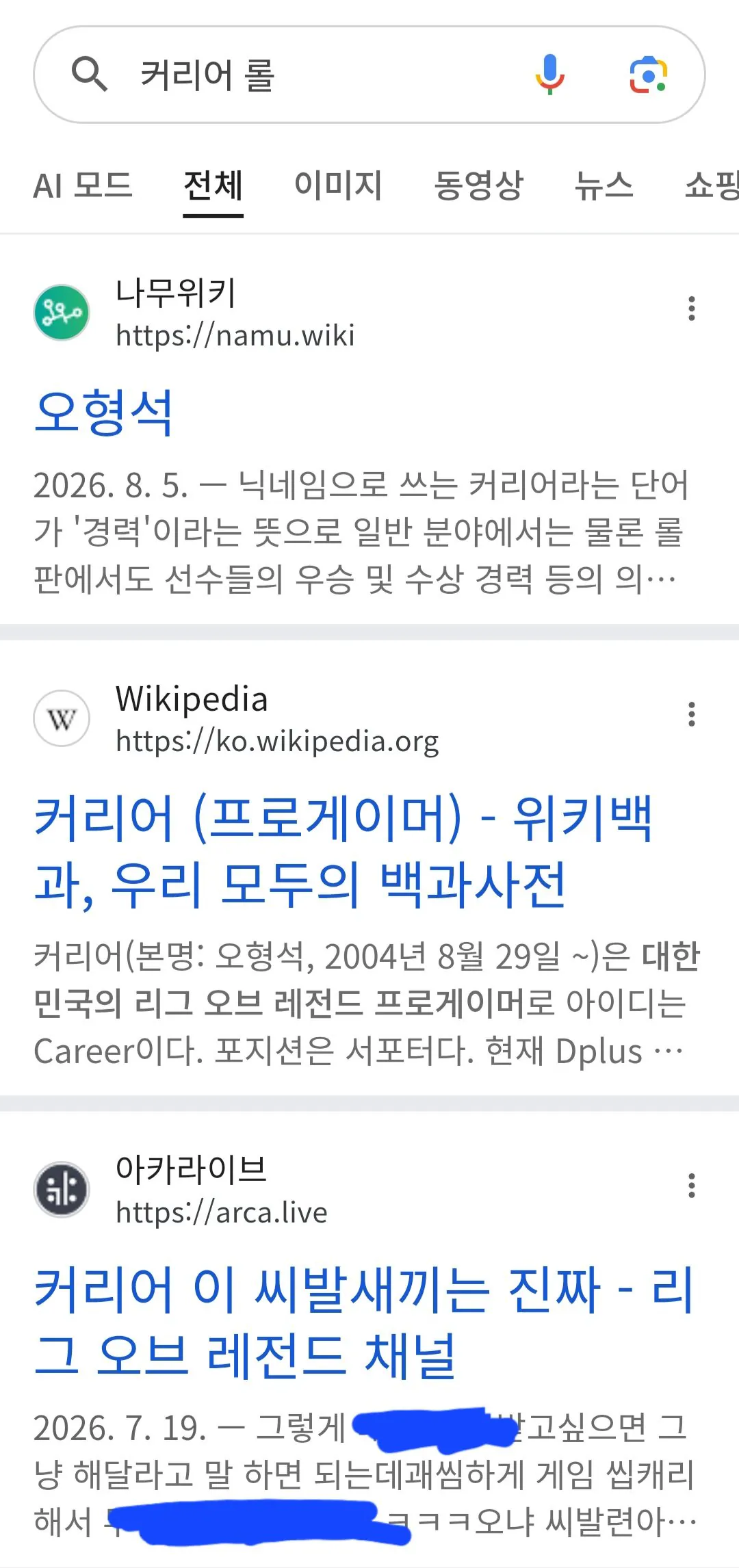 구글에 커리어 롤 검색할때 특징