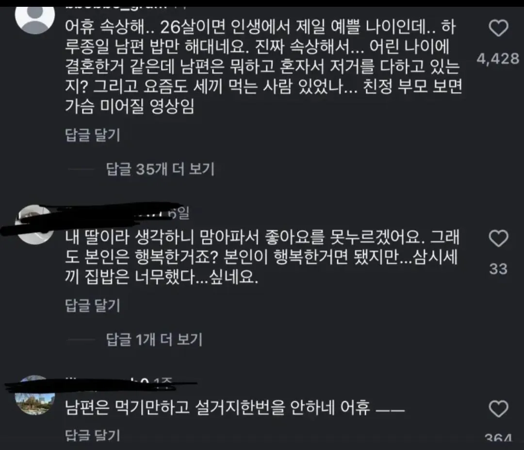 26살 주부에게 달린 악플들