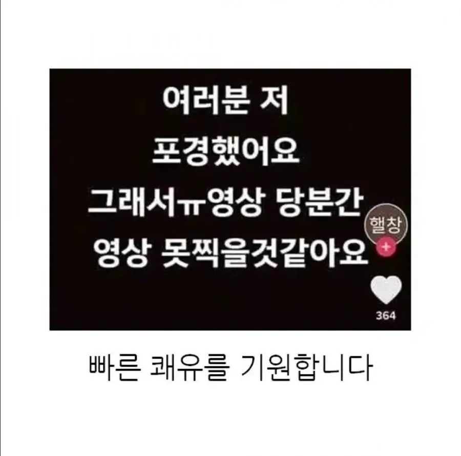 초딩 유튜버가 휴방한 이유