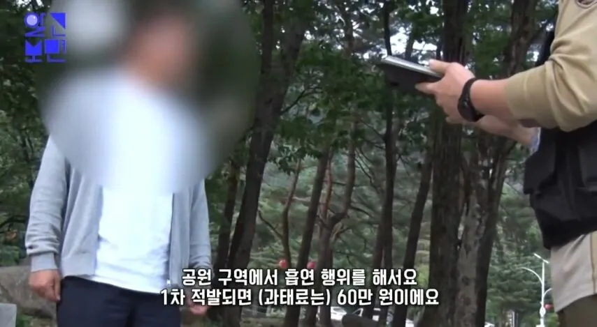 국립공원에서 담배 피우다 걸린 흡연자 인터뷰