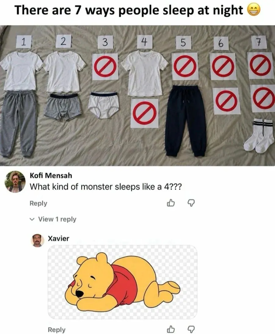 잠잘 때 옷차림 7가지 유형