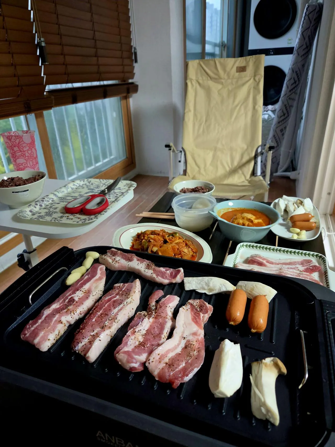 집 베란다 캠핑